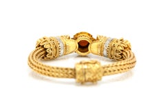 Garnet Diamonds Emerald and Sapphire Bangle Bracelet