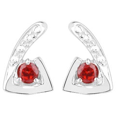Garnet Earrings 0.42 Carats Sterling Silver