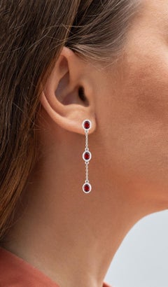 Granat-Ohrringe 2.68 Karat Sterling Silber