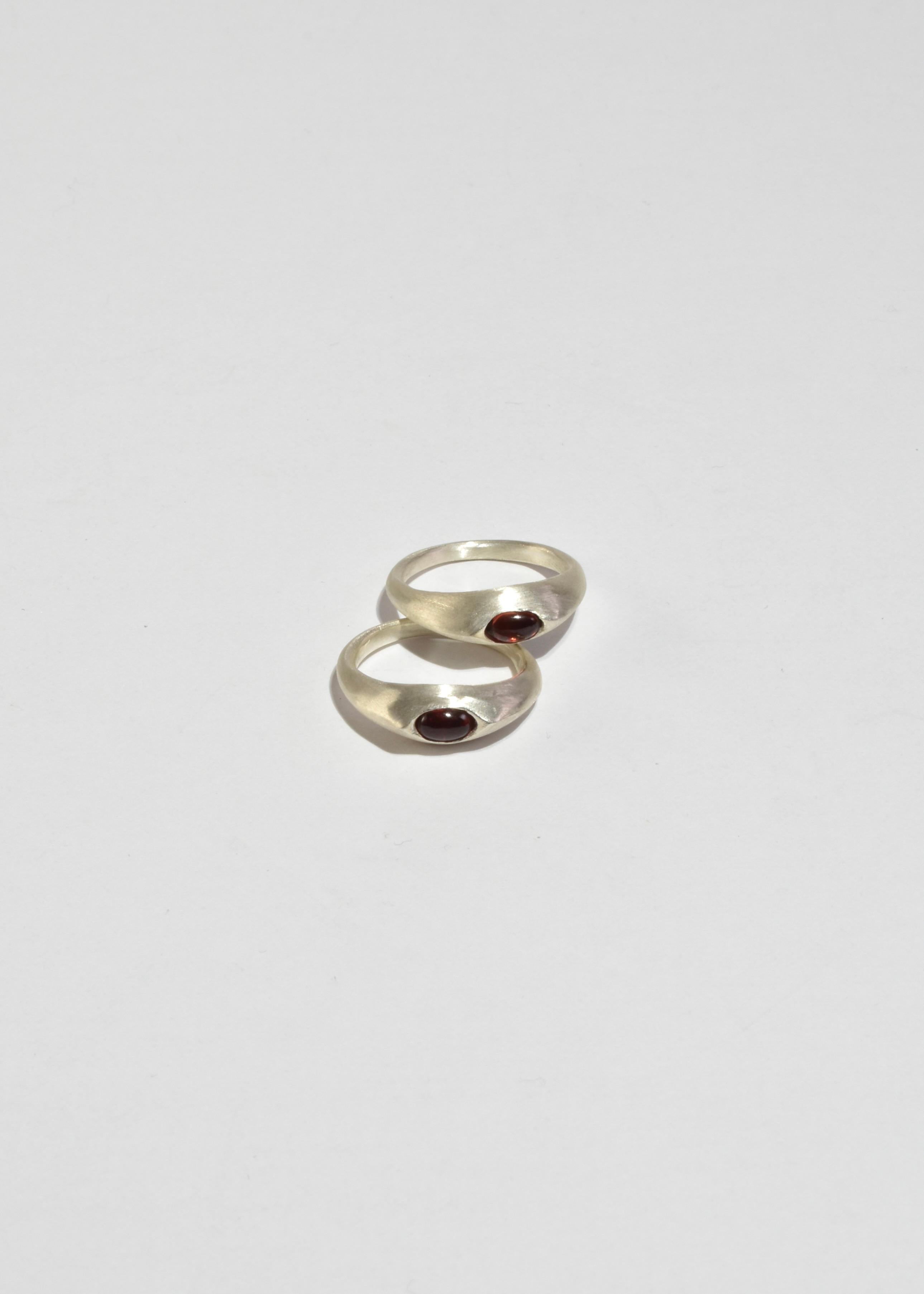Cabochon Garnet Ellipse Ring For Sale