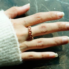 Garnet Ring, Garnet Ring 14 Karat Gold, Diamond Cluster Ring, Anniversary