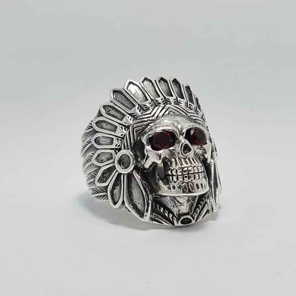 native american skull ring