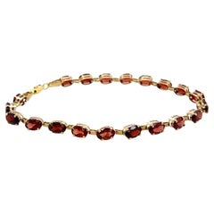 Garnet Gemstone Tennis Bracelet 10ct Yellow Gold January Birthstone 10 Carat