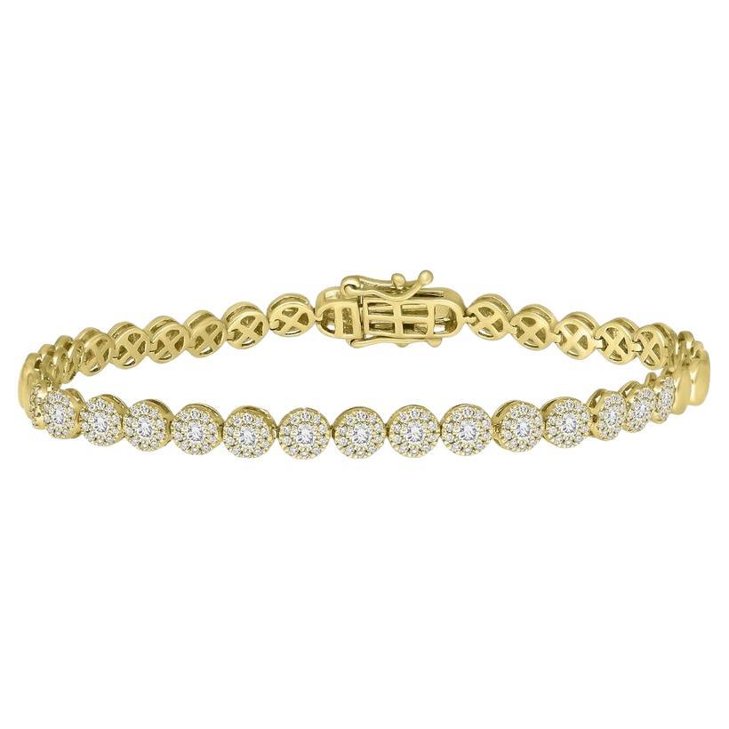 Garnet Gleam 14K (or 18k upon request) Yellow Gold Diamond Tennis Bracelet