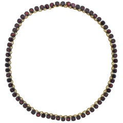 Vintage Garnet Gold Riviera Necklace