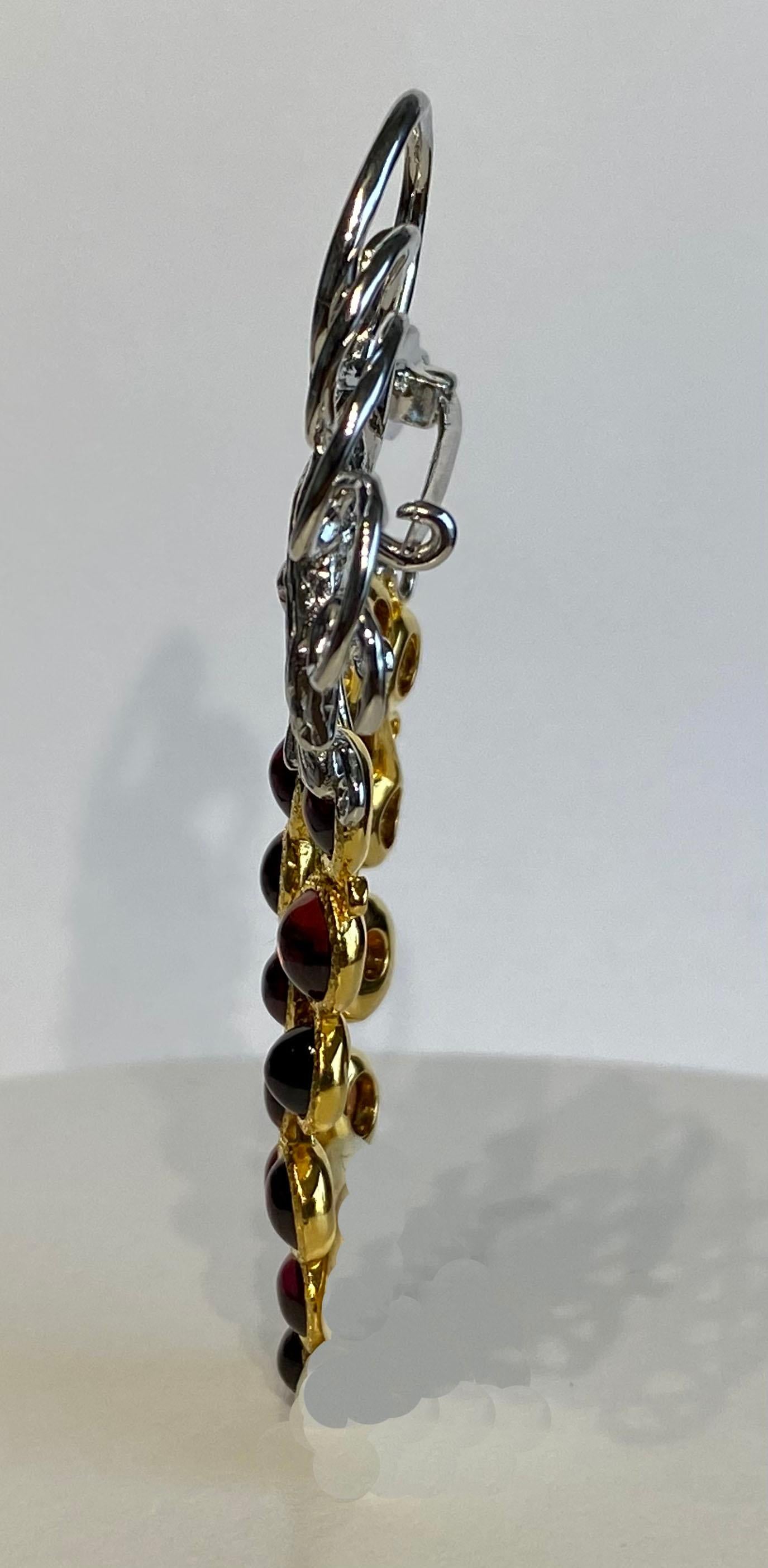 Women's or Men's Garnet Grape Cluster Pin / Brooch For Sale
