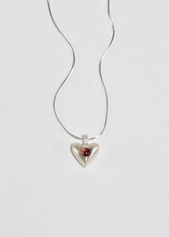 Garnet Heart Pendant Necklace