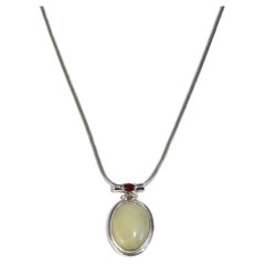 Vintage Garnet Jade Necklace