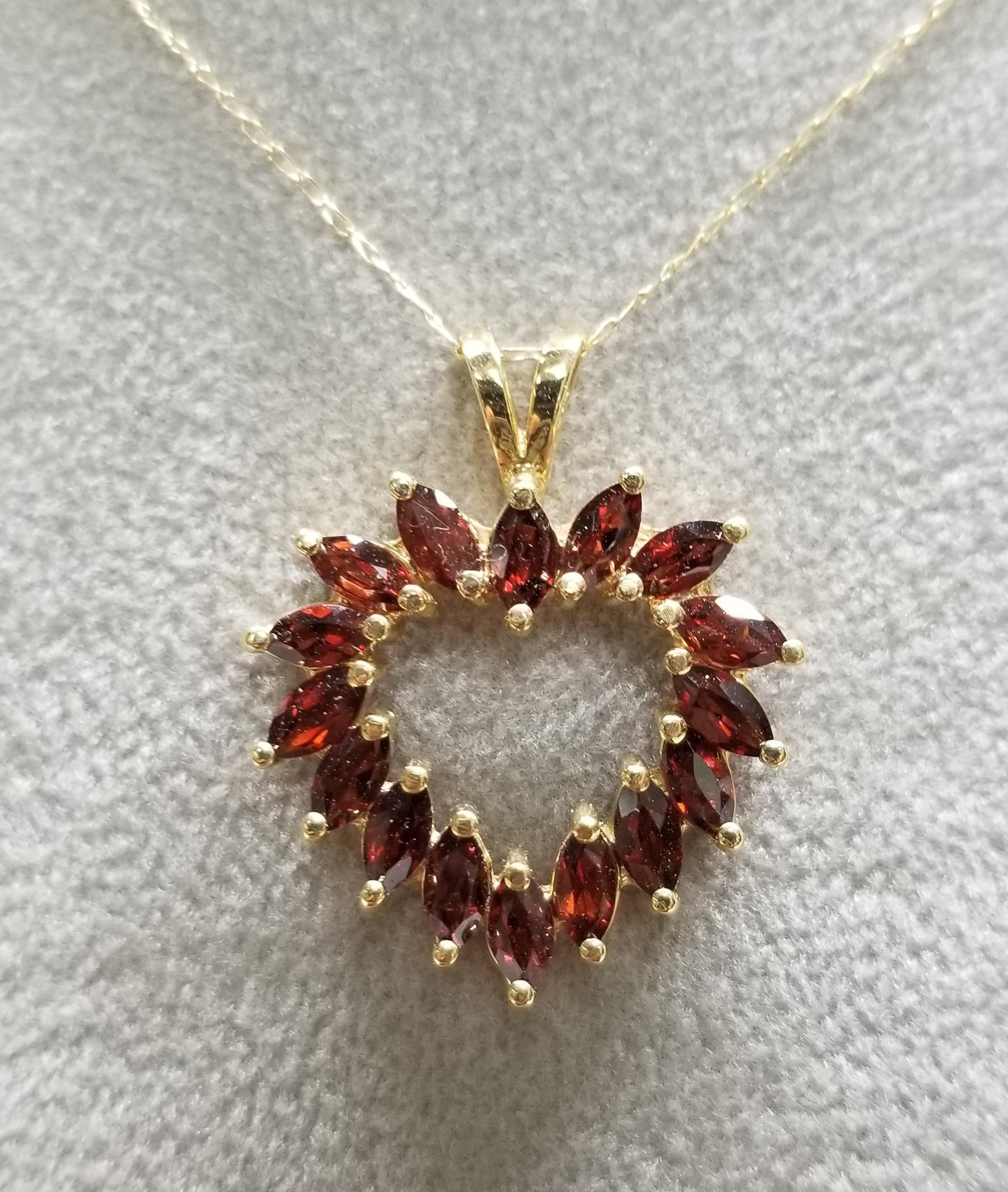 garnet heart necklace