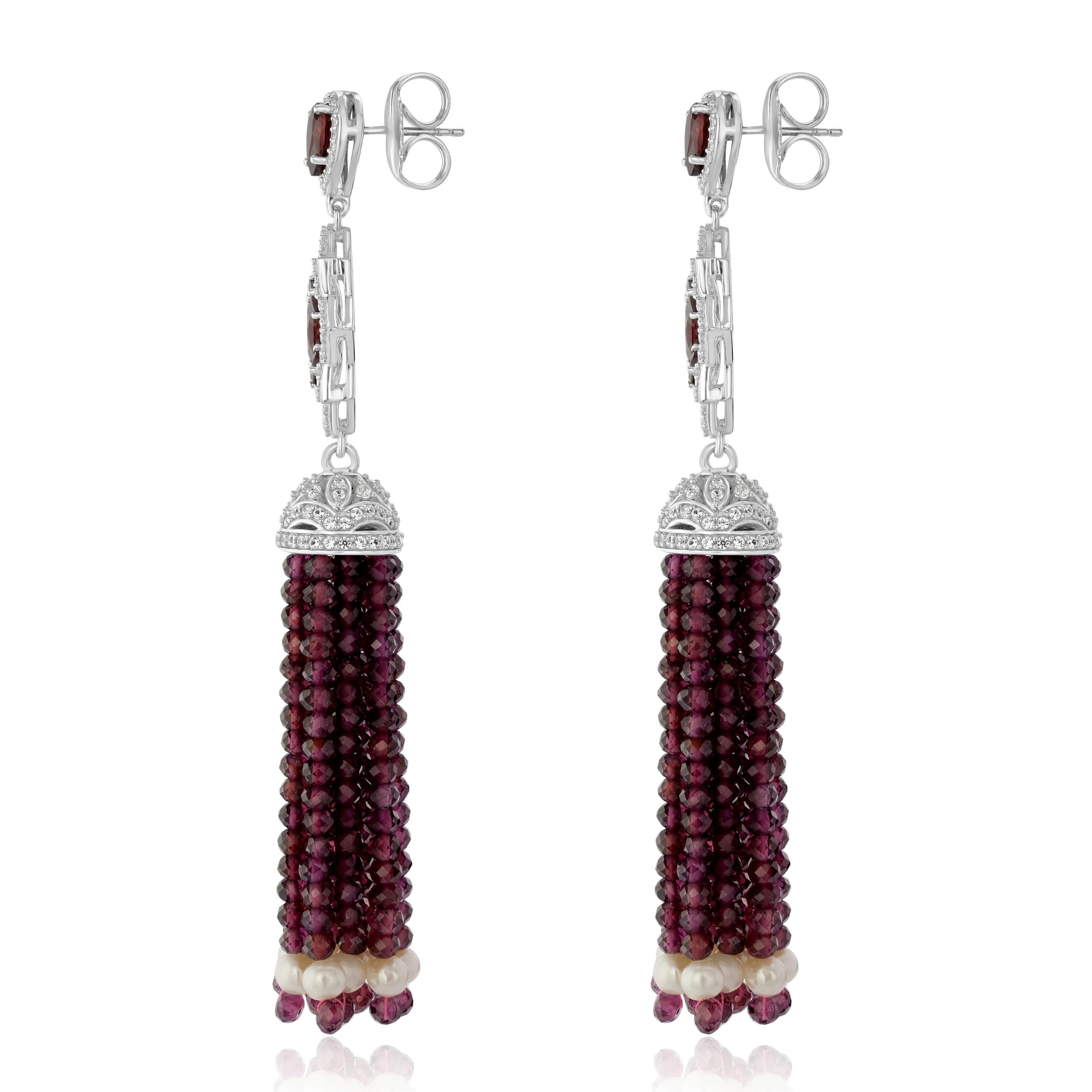 garnet bead earrings