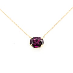 Garnet Necklace in 14k Yellow Gold