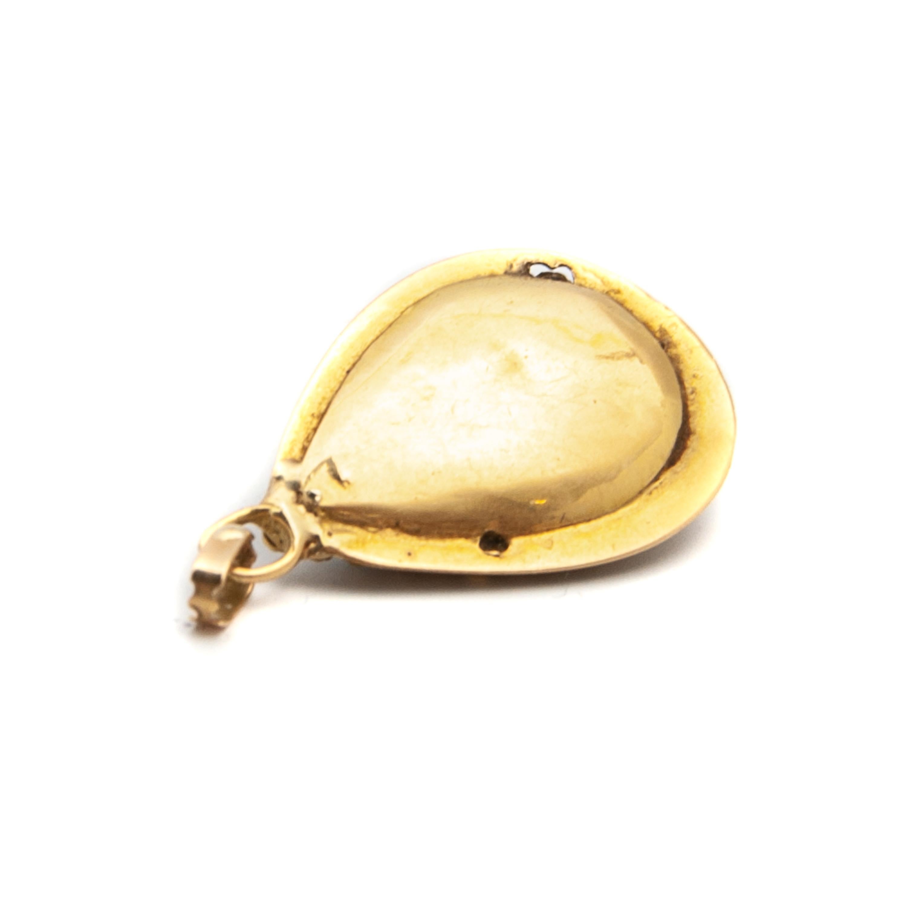 Antique Garnet 14K Gold Cannetille Pendant For Sale 1