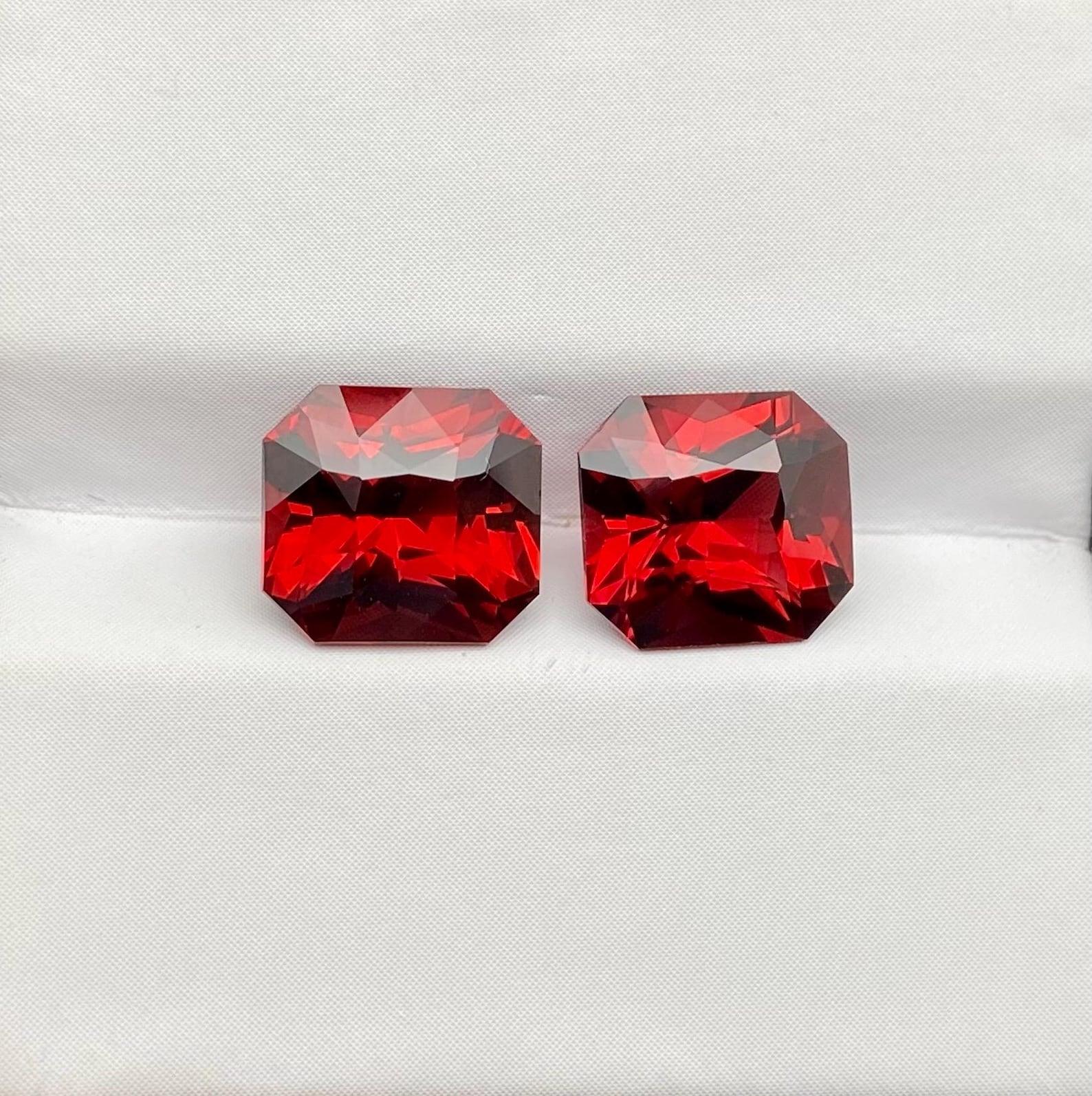 Paar lose Granat Rhodolith 2,75 Karat, und 2,61 Karat, natürliche Edelsteine, Tansania für Damen oder Herren im Angebot