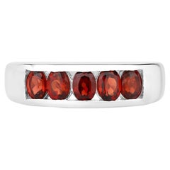 Garnet Ring 0.98 Carats Sterling Silver