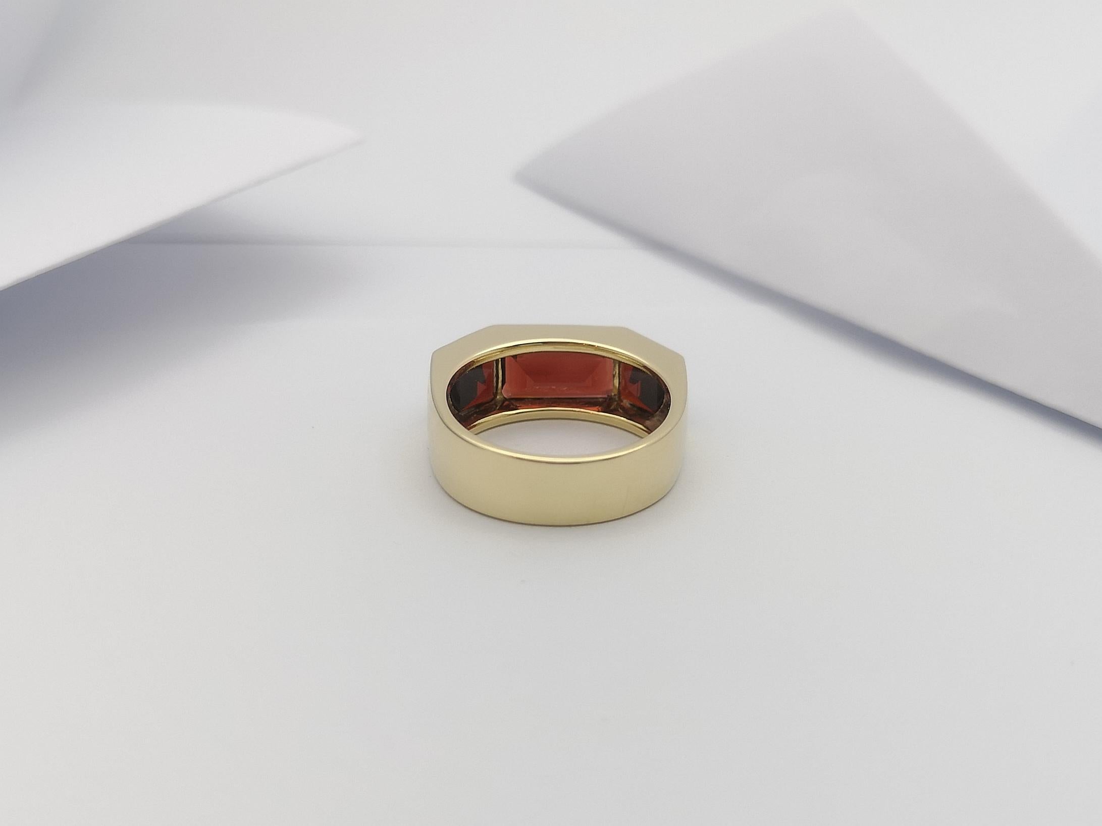 Garnet Ring Set in 18 Karat Gold Settings For Sale 3