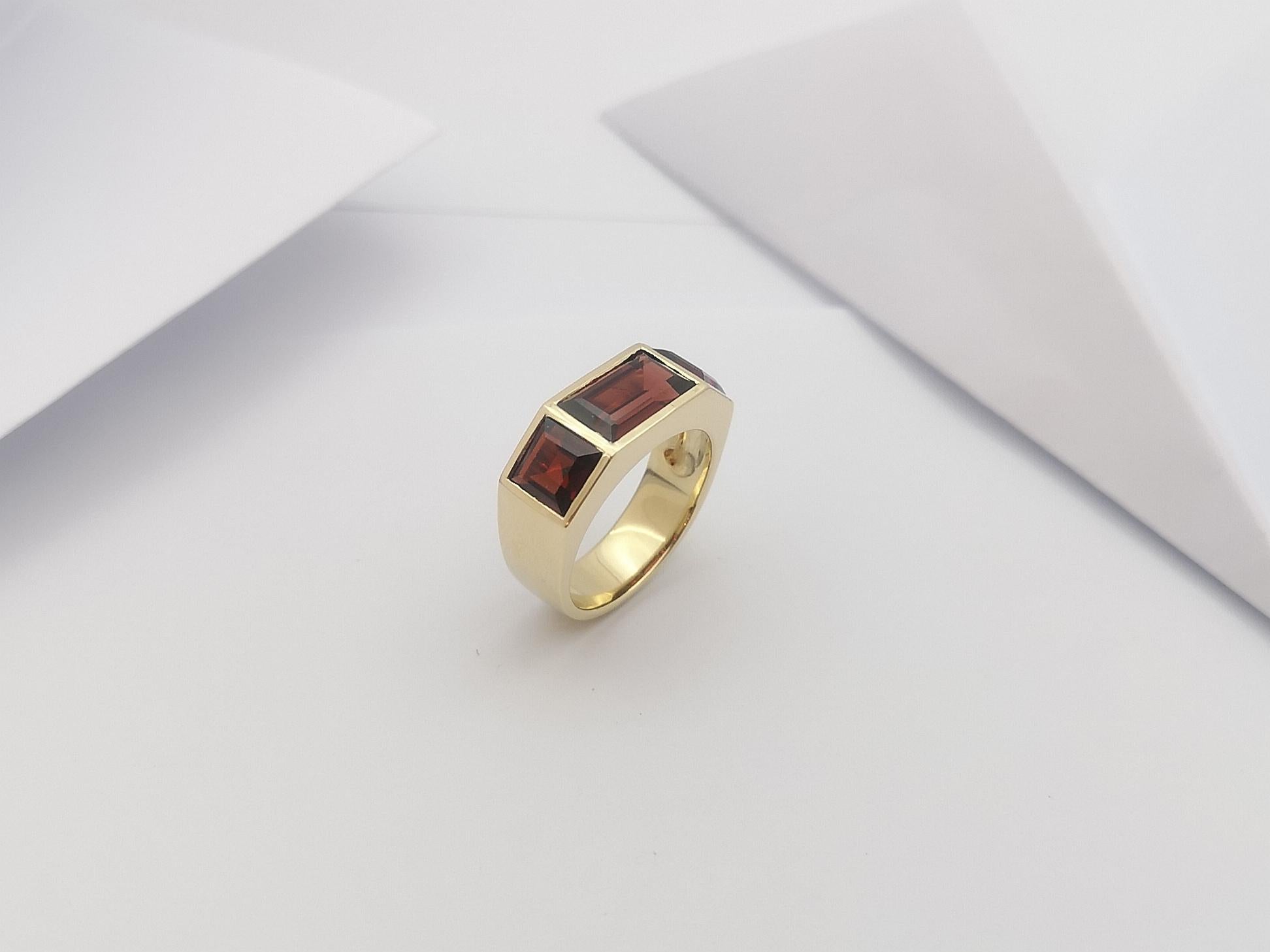 Garnet Ring Set in 18 Karat Gold Settings For Sale 7