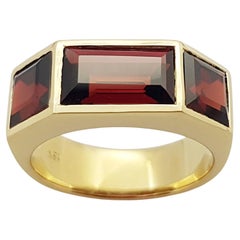 Garnet Ring Set in 18 Karat Gold Settings