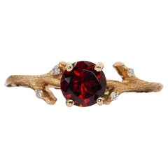 Bague ronde de 6 mm en or jaune massif 14 carats avec diamants extraits de la terre