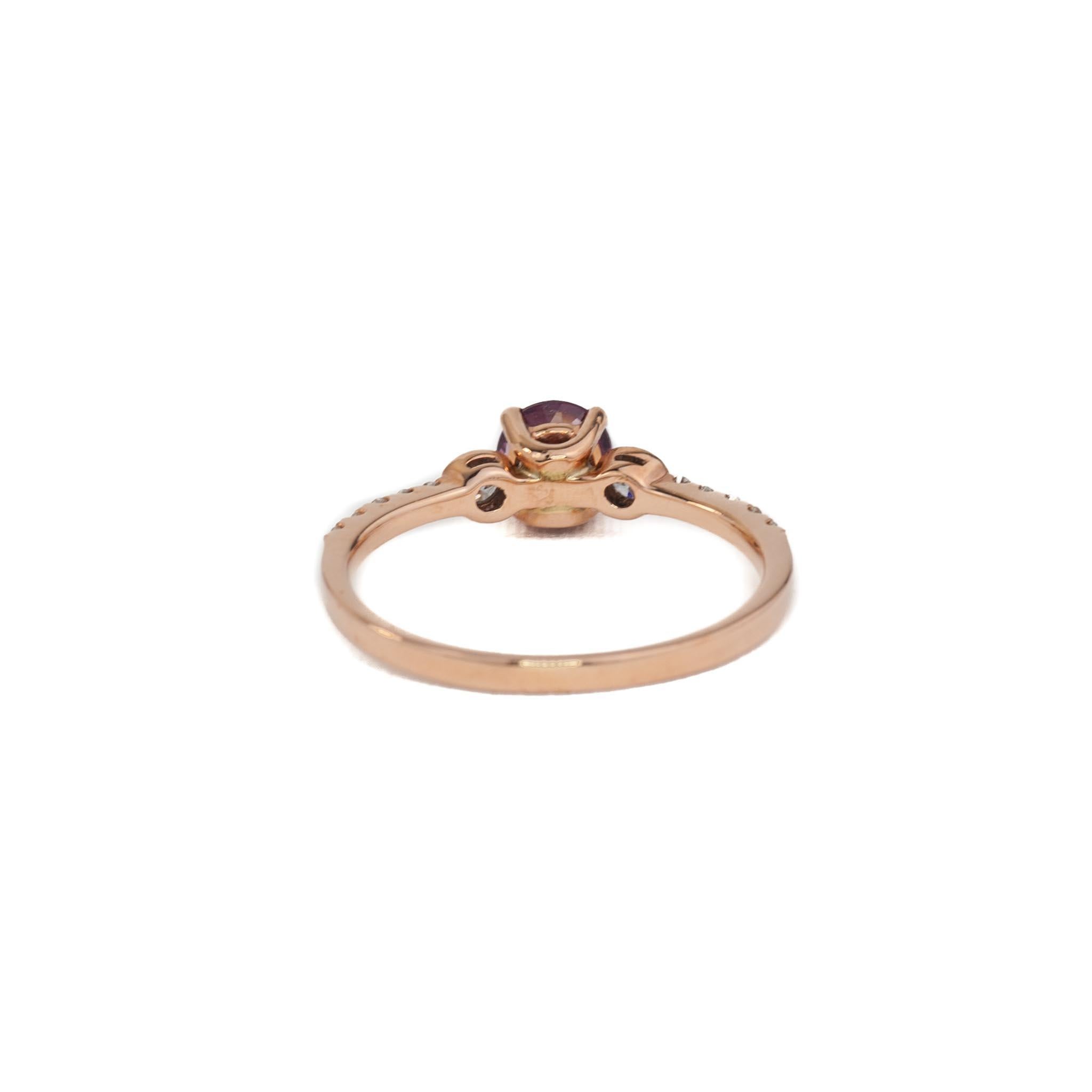 Garnet Rose Gold Ring, Natural Diamonds In New Condition For Sale In Mission Viejo, CA