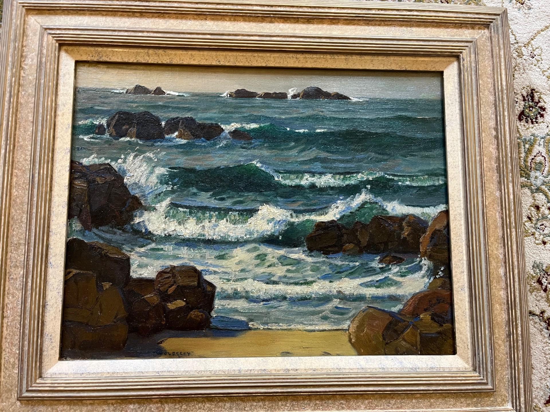 Peinture à l'huile du début du Twentieth Century Newlyn School Marine Pure Seas en vente 1