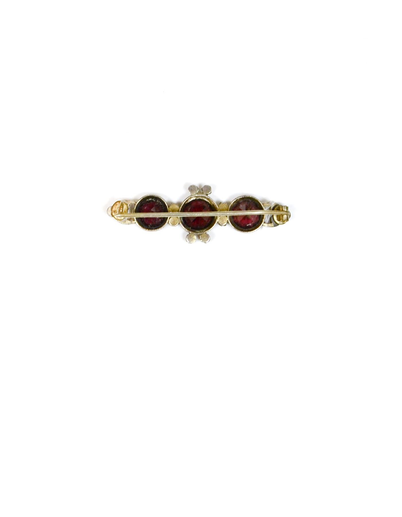 Garnet & Seed Pearl Brooch/Pin In Excellent Condition In New York, NY