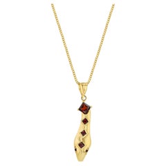 Garnet Snake Pendant
