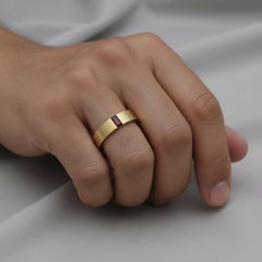 Garnet solitaire ring for men silver, gold