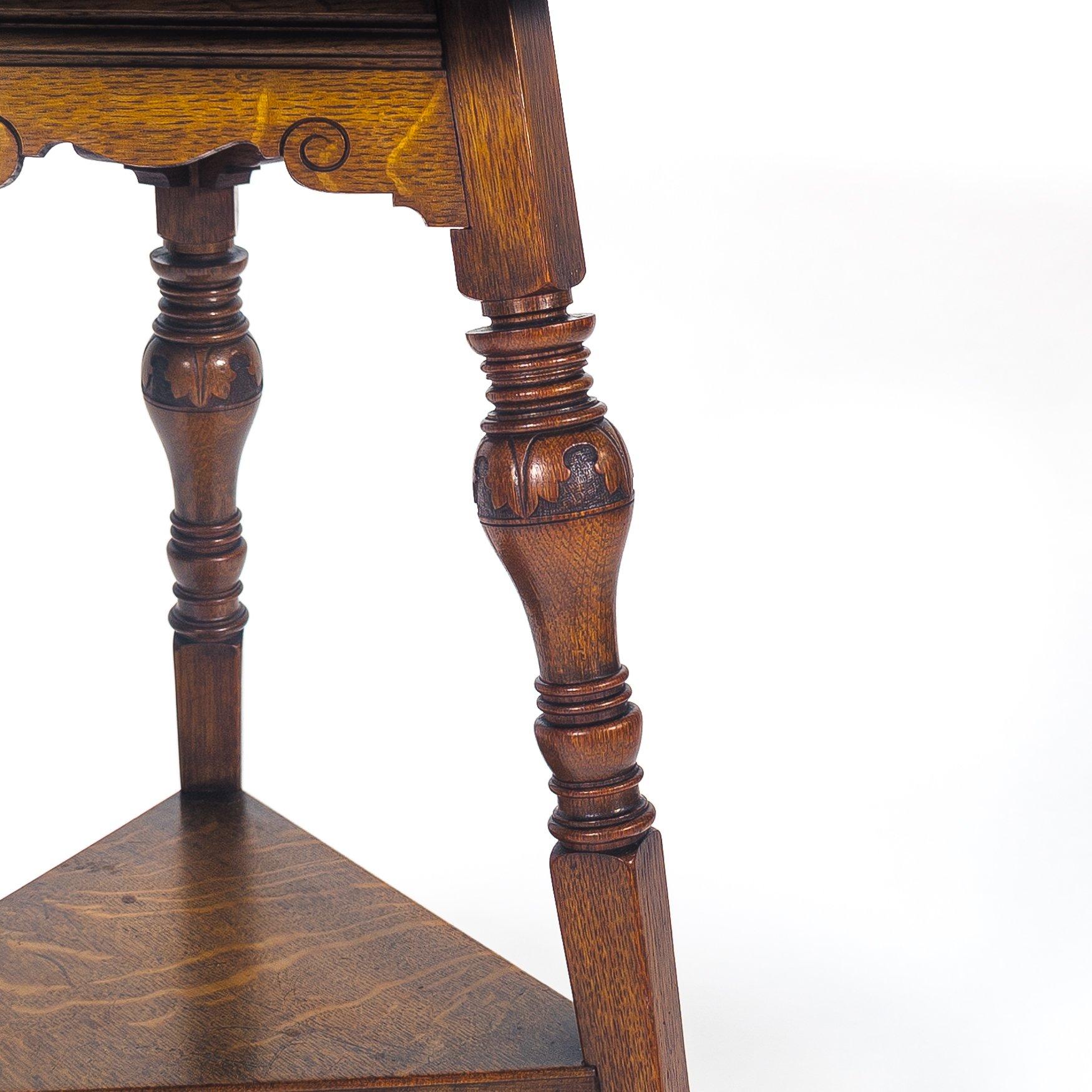 Hand-Crafted Garnet & Sons of Warrington. Aesthetic Movement Oak Side or Cricket Table For Sale