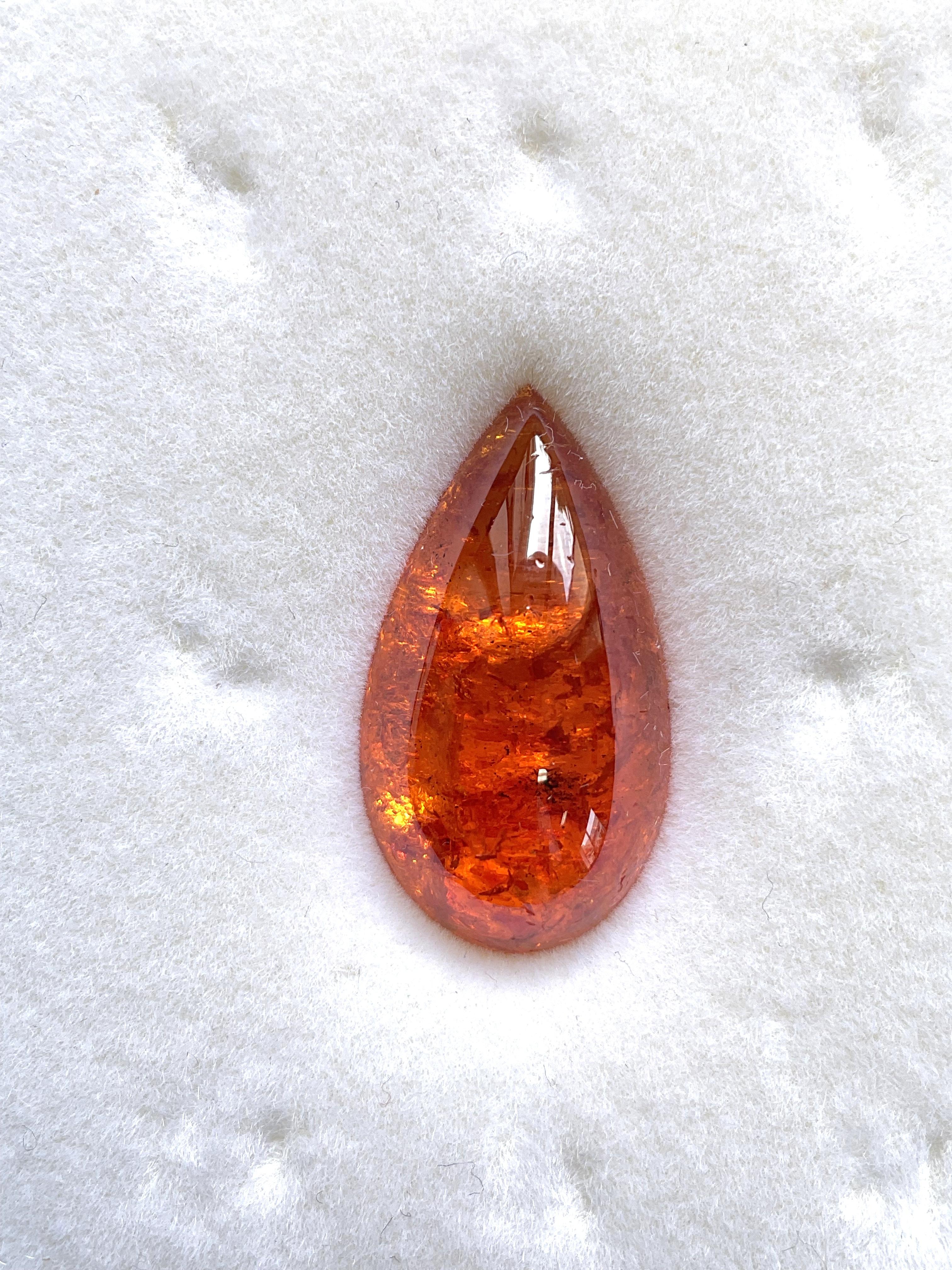 Garnet Spessartine 33.95 Carats Pear 1 Pieces For Fine Jewelry Natural Gemstone en Nuevo estado para la venta en Jaipur, RJ