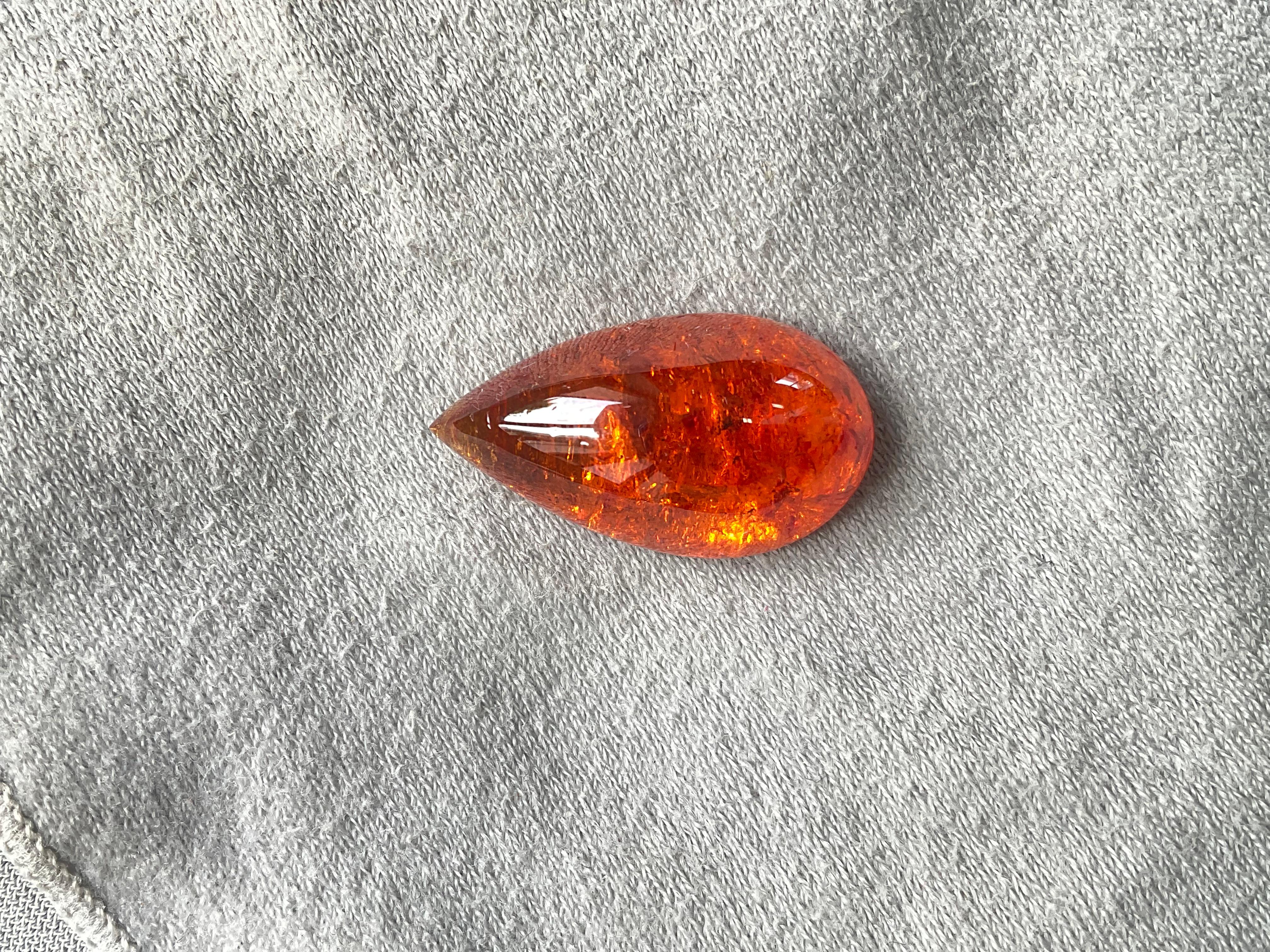 Garnet Spessartine 33.95 Carats Pear 1 Pieces For Fine Jewelry Natural Gemstone en venta 1