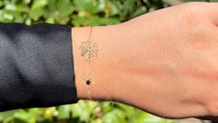 Pulsera «Araña de granate», 0,1 quilates, plata chapada en oro