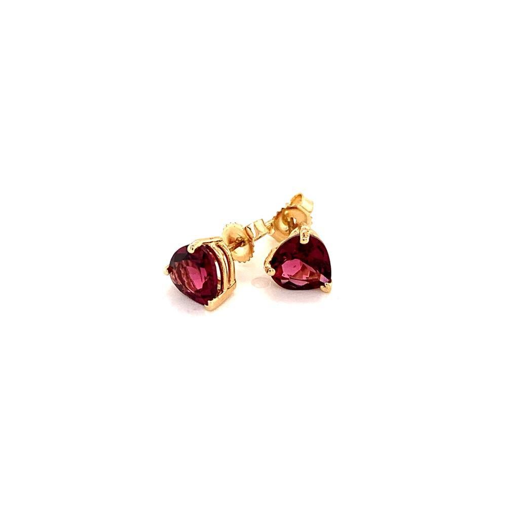 Pear Cut Garnet Stud Earrings 14k Gold Women Beautiful Certified