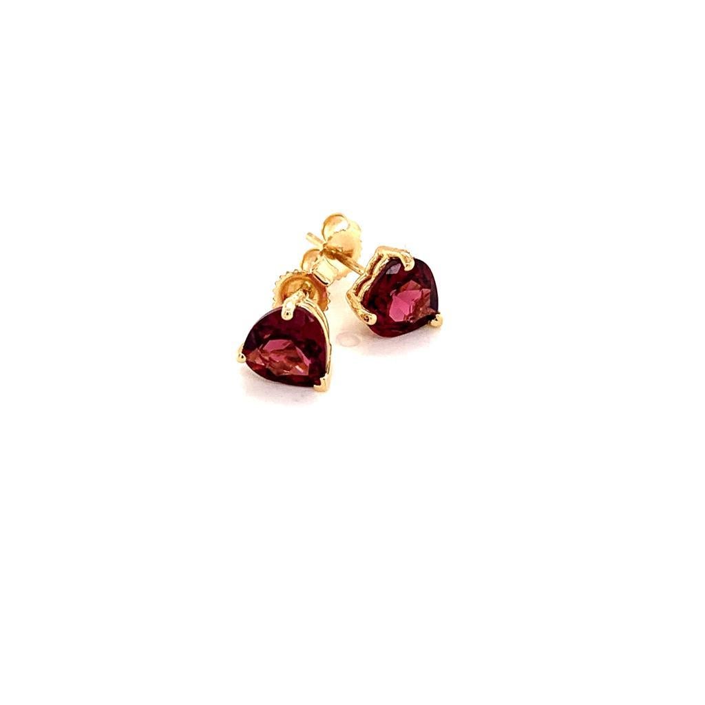 Women's Garnet Stud Earrings 14k Gold Women Beautiful Certified