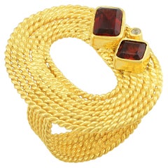 Garnet Studded Ovoidal Ring II