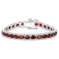 Pulsera de Tenis Granate 14.7 Quilates Plata de Ley