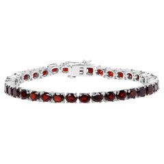 Pulsera de Tenis Granate 17.9 Quilates Plata de Ley