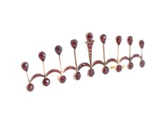 Antique Garnet Tiara Brooch, Silver & Gold, Early 20th Century, Israel