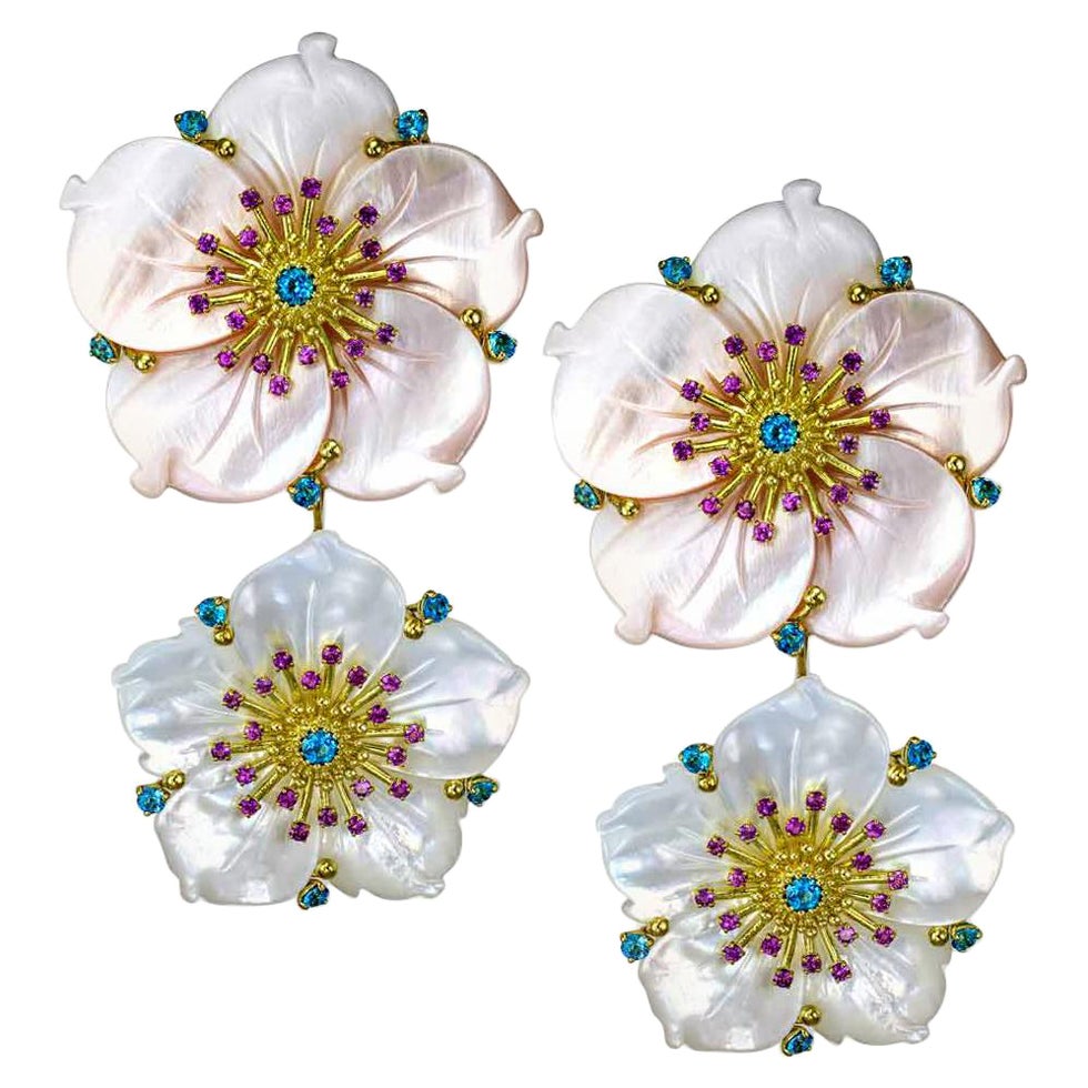 Perla oriental Pendientes colgantes