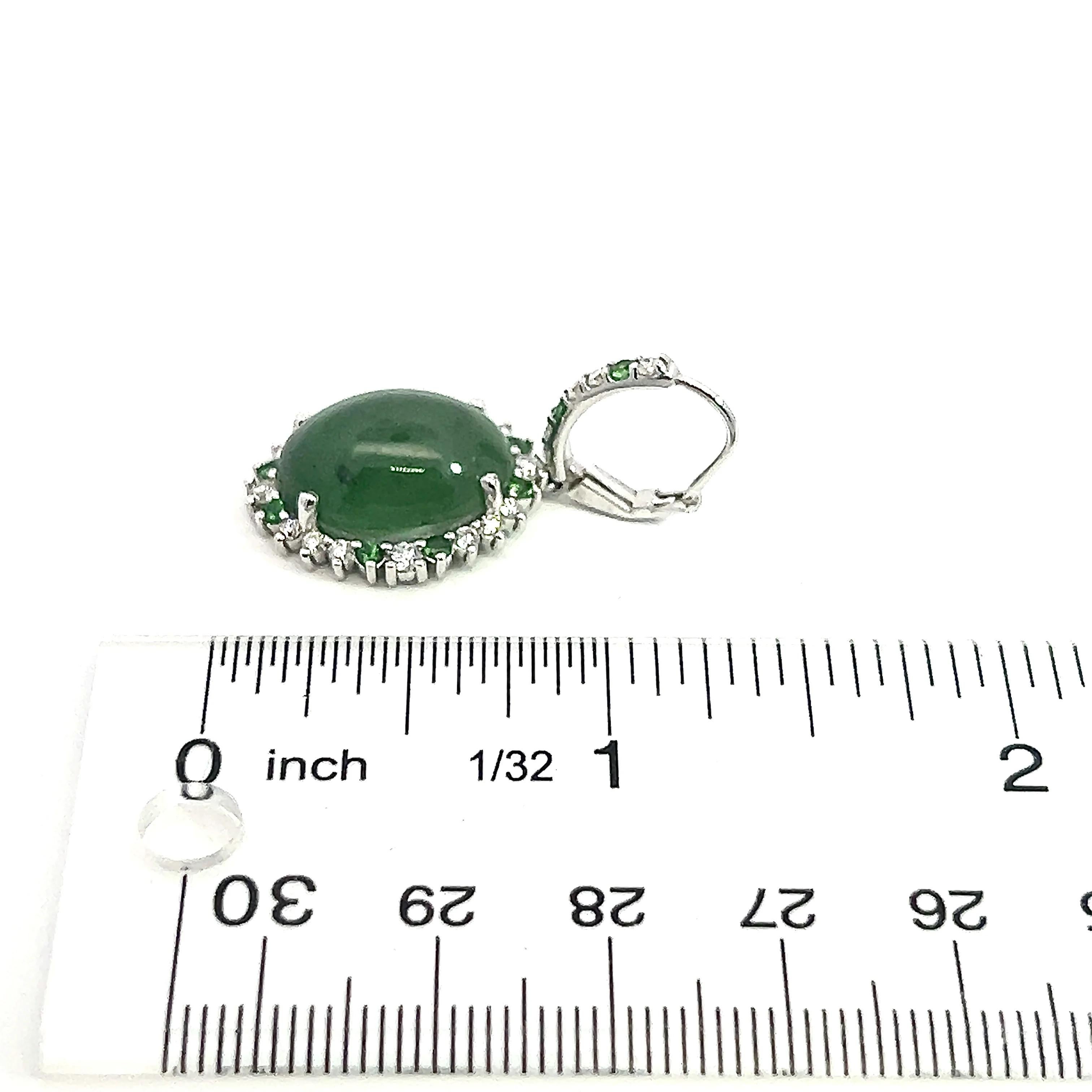 Orecchini con granato, tsavorite e diamanti 14k WG 22,44 TCW certificati in vendita 7