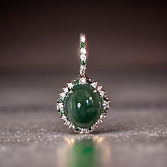 Garnet Tsavorite & Diamond Earrings 14k WG 22.44 TCW Certified