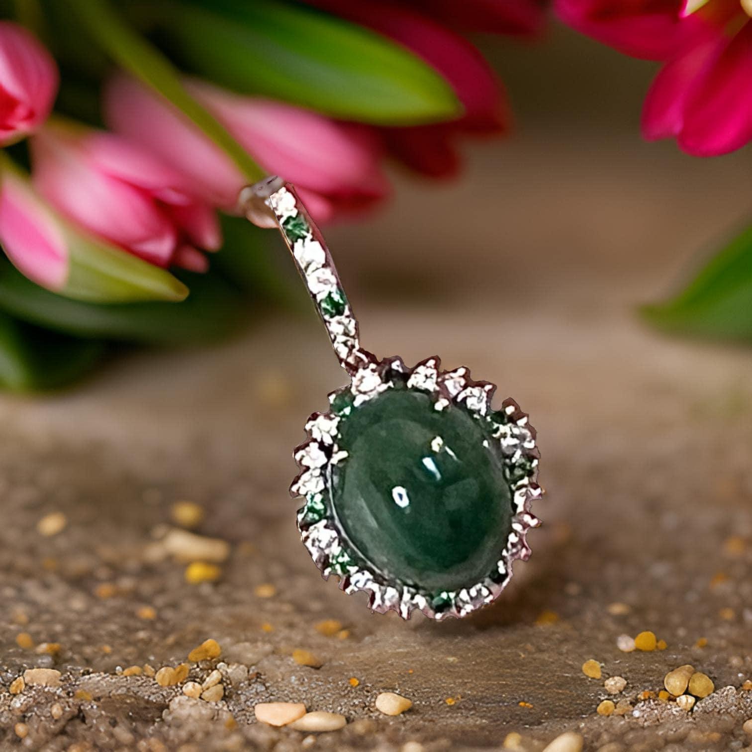 Orecchini con granato, tsavorite e diamanti 14k WG 22,44 TCW certificati in vendita 3