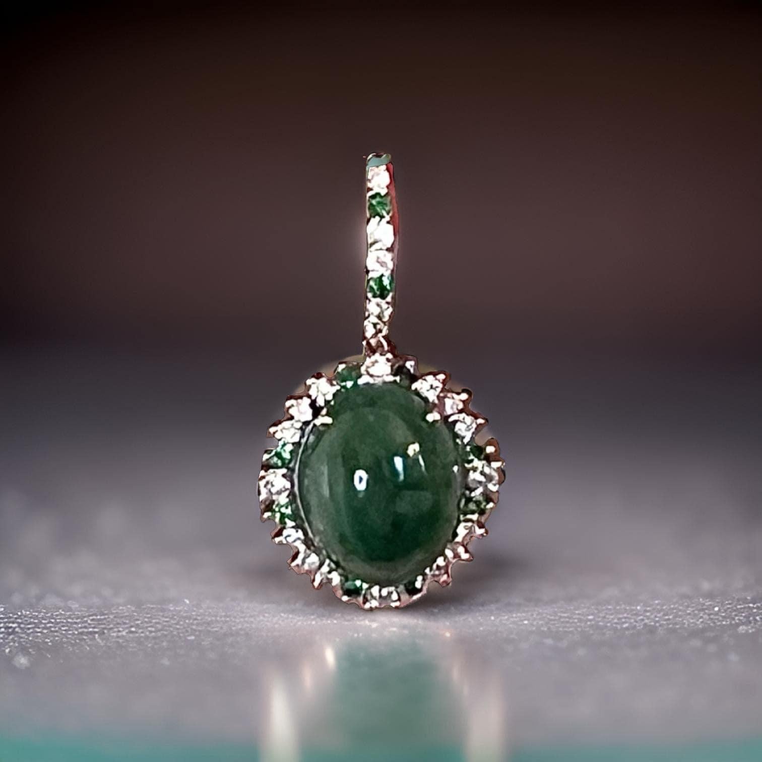 Orecchini con granato, tsavorite e diamanti 14k WG 22,44 TCW certificati in vendita 5
