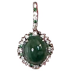 Boucles d'oreilles en grenat, tsavorite et diamant 14 carats WG 22,44 TCW certifié