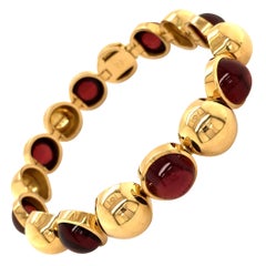 Garnet Yellow Gold Bracelet