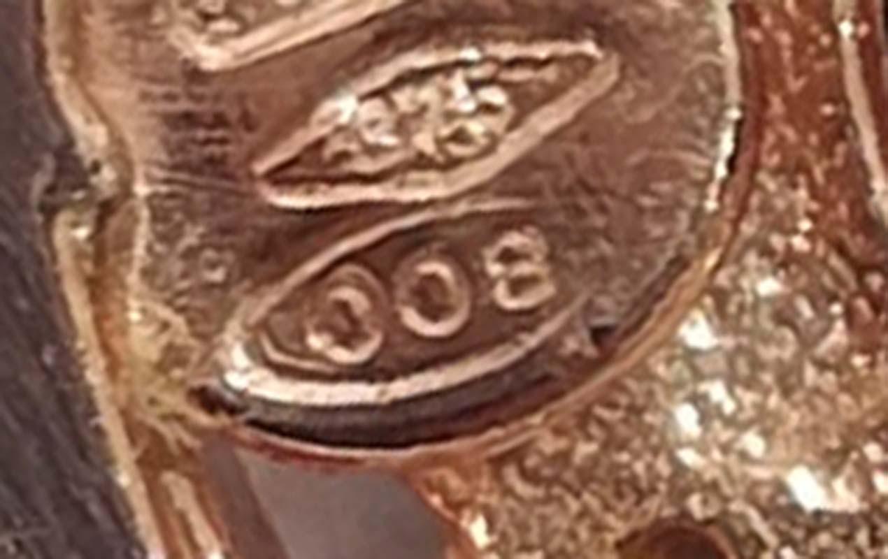 Donna Orecchini con granati, diamanti, oro rosa e argento. in vendita