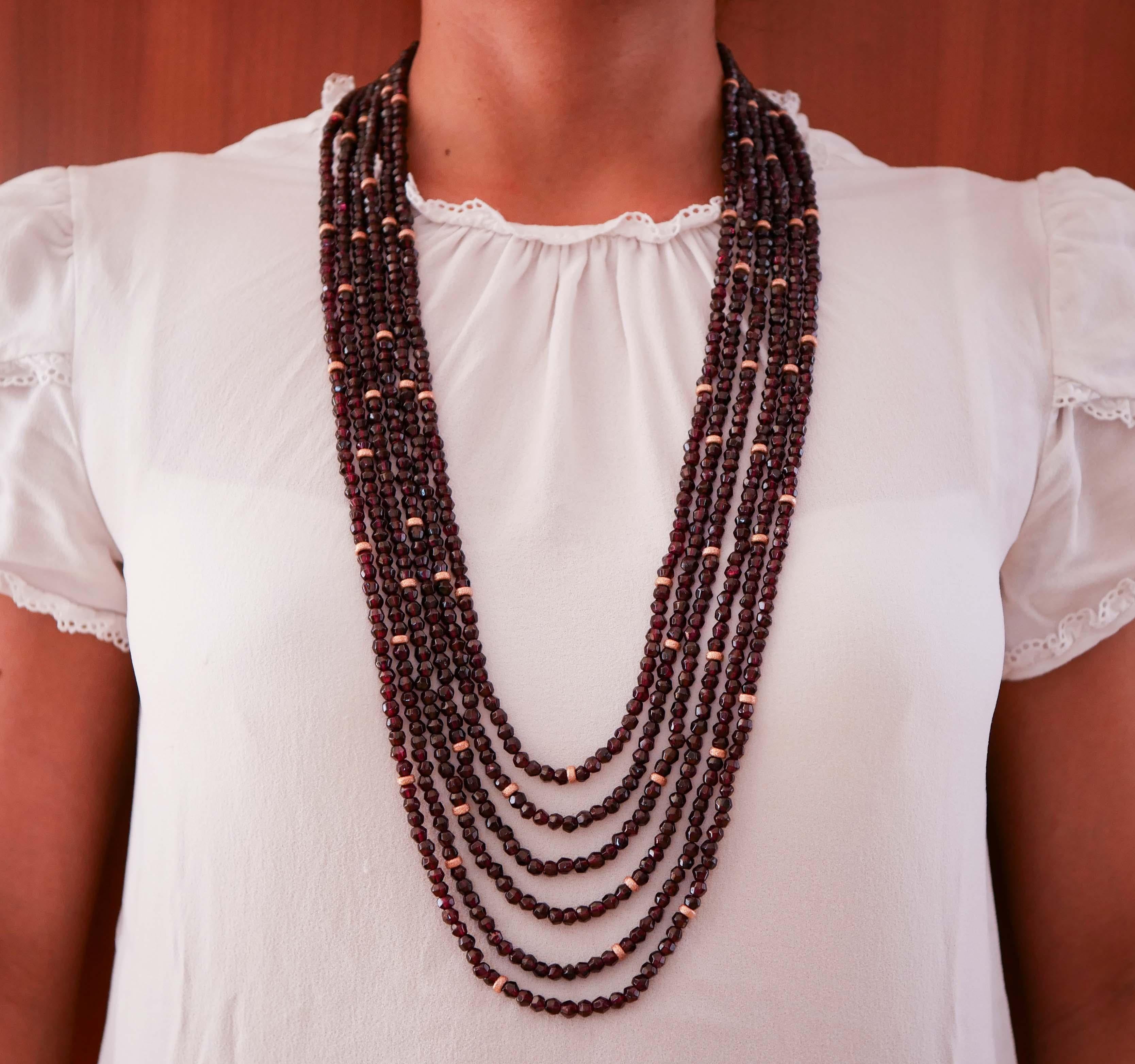 multi strand garnet necklace