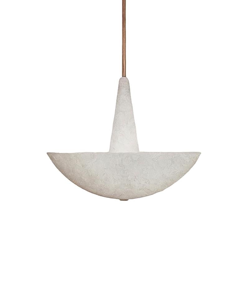 Plaster pendant light

This luminaire was conceptualized by Garnier & Linker in 2022. This pendant light is composed out of a lamp shade in plaster hung by dark natural brass patina stem.
Options: different stem finished are available: natural