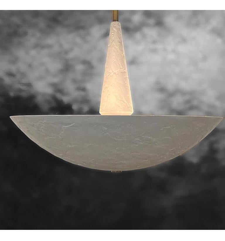Francese Garnier & Linker, Lampada a sospensione in gesso (grande) in vendita