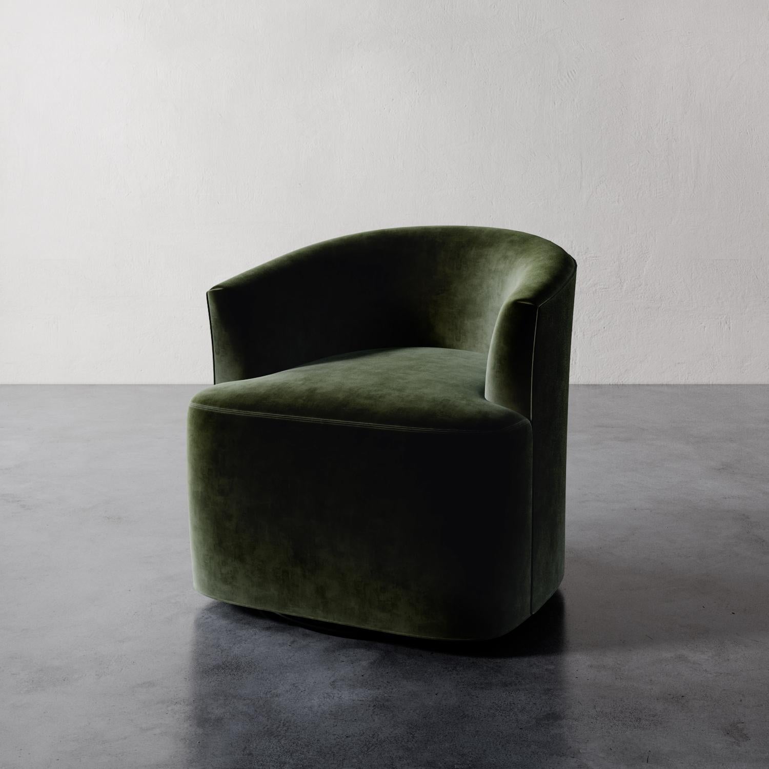 Silla giratoria Garnier de terciopelo Performance by Christiane Lemieux Hecho a mano en venta