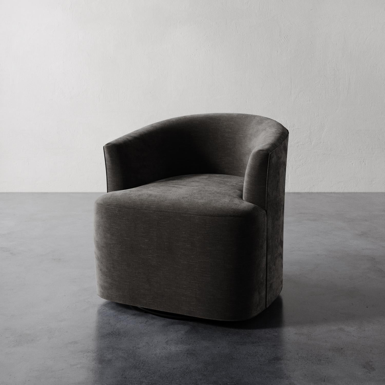 Silla giratoria Garnier de terciopelo afelpado by Christiane Lemieux Estadounidense en venta